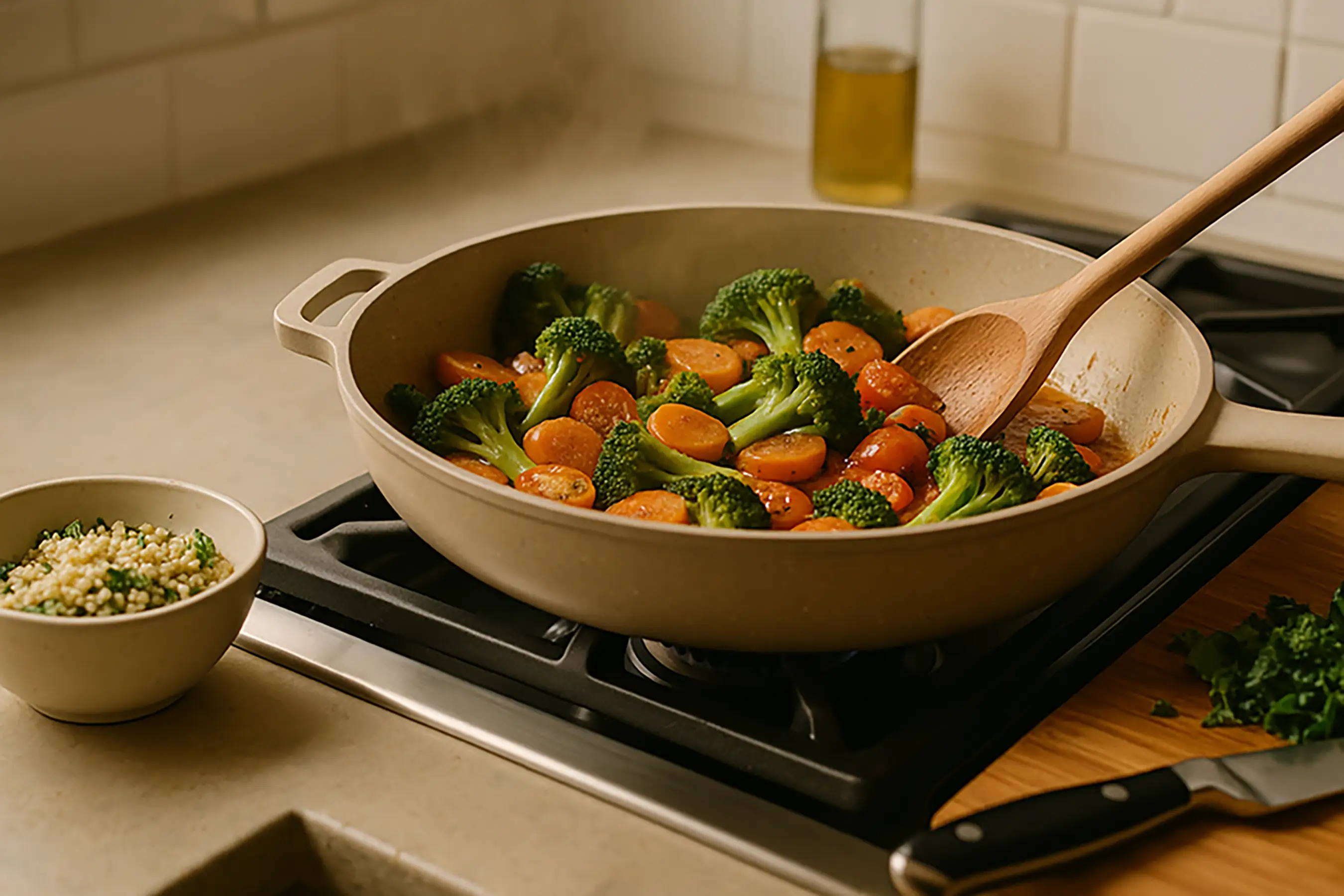 Balanced meal in a cozy setting